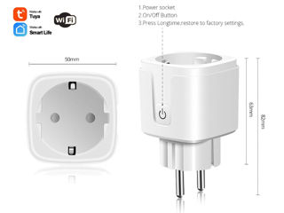 Wi-Fi Priza smart+ 20A cu temporizare si monitorizare consum (contor) 199 MDL - Livrare foto 3