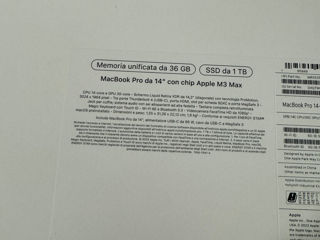 MacBook Pro 14 M3 Max 36gb Ram 1TB Memoria Space Black Sigilat Original Garantie Apple foto 3