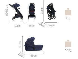 Chicco Seety, BostonGrey (Gri) , 0luni+ nou Carucior 3 in 1 Original Italia foto 2