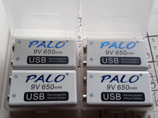 Аккумуляторы Крона PALO 9V 650mAh.USB