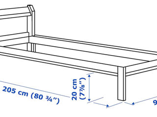 Pat Ikea din lemn 90x200 - Livrare în toată Moldova! Credit 0% foto 4