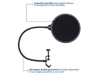 Pro Condenser Microphone w/ Shock Mount Arm Stand Pop Filter For Recording Studio Stage foto 5