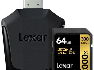 Lexar SDXC 64GB 2000x UHS-II 300МБ/с с ридером UHS-II Reader (U3, Class 10) LSD64GCRBNA foto 3
