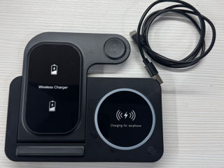 incarcator wireless pentru telefon ceas si casti foto 0