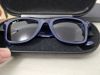 Ray-Ban - Stories Wayfarer Smart Glasses - Shiny Blue/Dark Blue Polarized 53mm L