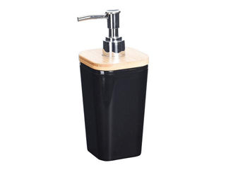 Диспенсер Для Мыла Bathroom 18Cm Крышка Бамбук, Черн