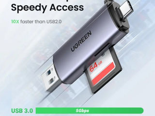 Кардридер Ugreen usb 3.0 type c/sd, micro sd,tf foto 6