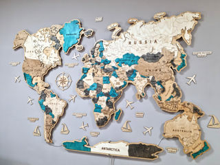 Объёмные карты мира из дерева / harta lumii din lemn 3d