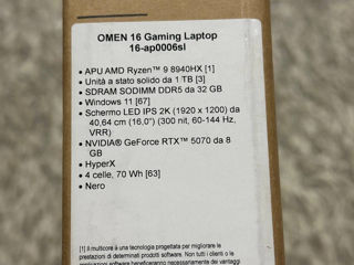 HP Omen 16 ap0006sl Ryzen 9 8940HX 32ГБ 1ТБ SSD RTX 5070 новый запечатанный фото 2