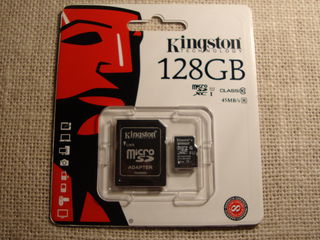 Kingston Micro SDXC 128GB, 45 Mb/s, original, nou sigilat. foto 1