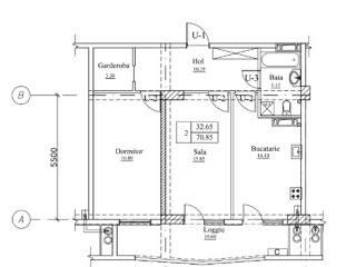 Apartament cu 2 camere, 71 m², Botanica, Chișinău foto 1