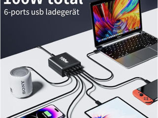 100 W cu USB-C și USB-A быстрое зарядное устройство foto 4