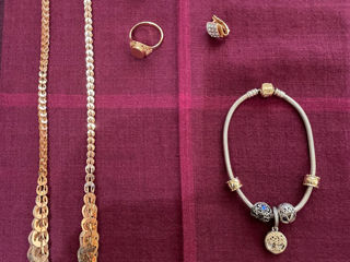 Vind bijuterii din aur, proba 585, bratara Pandora , margele si alte bijuterii