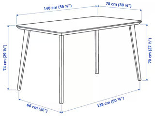 Masă stil scandinav IKEA 140x78 /Livrare în toată Moldova/ Credit 0% foto 6