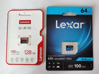 Memorie micro SD Lenovo 128gb, Lexar 64gb foto 1