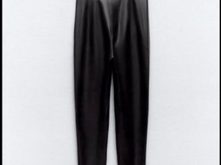 Pantaloni eco piele Zara xs /кожанные штаны брюки foto 7