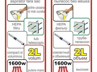 Пылесос vesta vcc-5160 aspirator доставка по молдове бесплатна foto 3