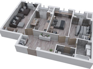 Apartament cu 3 camere, 93 m², BAM, Bălți foto 2