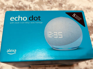 Boxa inteligenta cu ceas Amazon Echo Dot 5th Gen 2022, Control Voce Alexa, cutie sigilata.