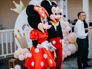 Mascote Mickey și Minnie Mouse - livrare flori și distracții pentru copii!