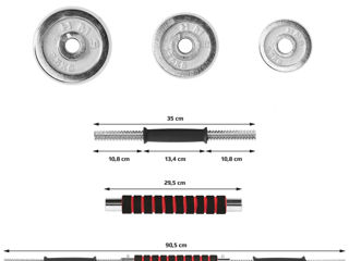 Set antrenament STC21 Abisal chrome dumbbell 20kg HMS în case тренировочный сет foto 8