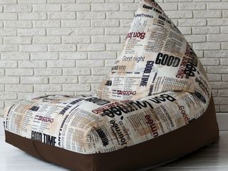Кресло-мешок пирамида в стиле газеты. Недорогая но удобная бескаркасная мебель! foto 2