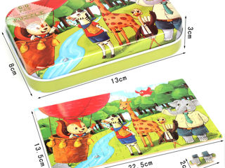 Set puzzle lemn educativ 60 piese(cutie metal)/ деревянные головоломки, игрушки для детей foto 6