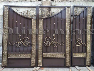 Porți, garduri, balustrade, copertine,  gratii, uși  metalice și alte confecții din fier forjat.