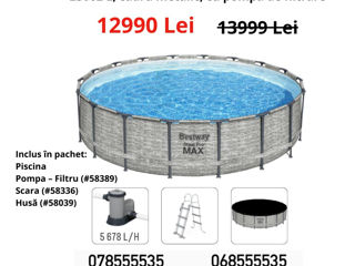 Mega piscina 457x122 cm cu: pompa, scara, husa, asternut - la cel mai bin pret foto 10