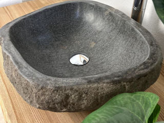 Накладная раковина из речного камня в ванную Длина 51 см Ширина 44,5 см  ML.1.3