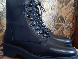 Модные кожанные женские теплые ботинки на шнуровке Oxmox, 38 размер foto 1