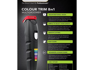 Kit de tuns multifuncțional Wahl Color Trim 8 în 1 Negru 9893-017 foto 2