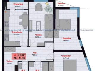 Apartament cu 3 camere, 75 m², Centru, Chișinău foto 3