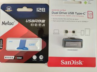 USB Flash Drive(Флешки) - SanDisk Ultra 128GB OTG Type-C. Netac 128G U905. foto 1