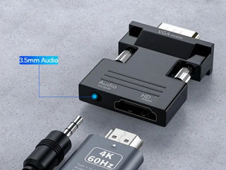 Кабель-переходник адаптер VGA to HDMI +audio+ доп питание foto 8