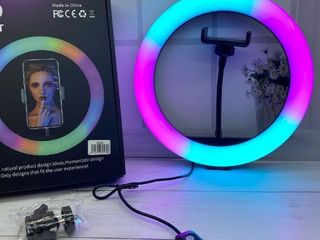 Кольцевая лампа 26 см RGB,  +штатив 2м / Lampa  26cm RGB+stativ 2m / Для Тик Ток / Pentru copii foto 1