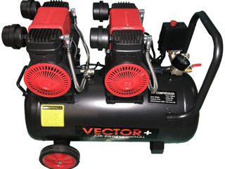 Безмасляный Компрессор Vector 1520Wx2 50L - qr - Moldteh foto 3