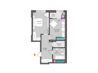 Apartament cu 1 cameră, 43 m², Centru, Ialoveni foto 3