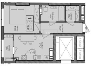Apartament cu 1 cameră, 39 m², Centru, Criuleni foto 2