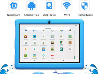 Новый детский планшет с родительским контролем 10.1" IPS Android 10 2/32Gb + чехол Blue foto 2