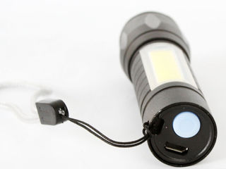 Mini lanternă Ultraflash (baterie de 3,7 V, neagră, LED XPE + COB, 3 wați, 3 moduri, cutie) Descrier foto 12