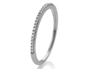 White gold wedding ring with stones Diamond foto 1