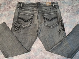 мужские качественные вареники джинсы с черепами, новые foto 4