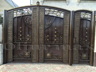 Porți, garduri,balustrade, copertine, gratii, uși metalice și alte confecții din fier forjat.