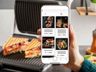 Gratar electric Tefal OptiGrill+ XL GC728D10, 2000W, 9 programe automate, argintiu-negru foto 7