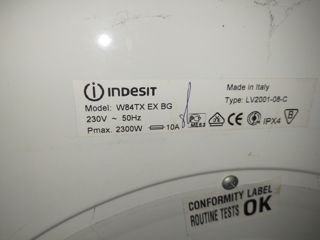 Indesit W84TX  б/у foto 8