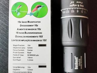 Сверхмощный компактный монокуляр bushnell 16x52.  для наблюдения на рыбалке, на охоте и на природе! foto 7