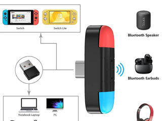 Передатчик Bluetooth 5.0 (USB C) с микрофоном, PC/PS5/PS4/Switch Lite/OLED foto 2