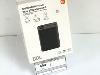 Xiaomi 10000 mAh Mi Power Banck 3 Ultra Compact, 490 lei.