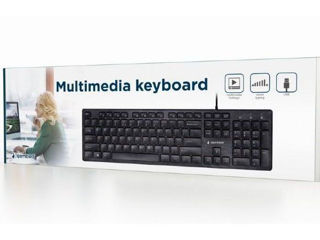 Keyboard Gembird Kb-Mch-03, Slimline, Silent, Fn Key, Chocolate Type Keys, Black, Usb